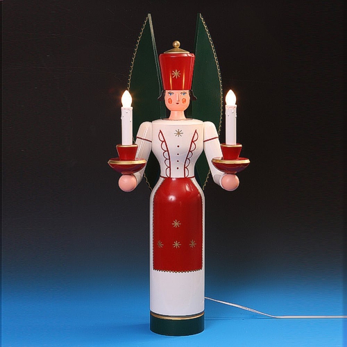 Lichterengel Großfigur farbig, elektr. beleuchtet - 80 cm