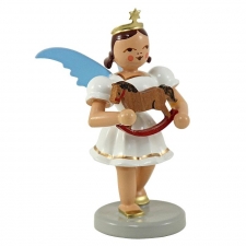 Engel mit Reiterlein Kurzrock farbig - 6 cm